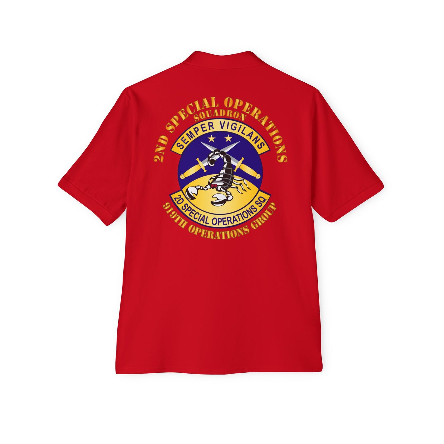 Men's Piqué Polo - USAFSOF - 2nd Special Operations Squadron - 919th Operations Group