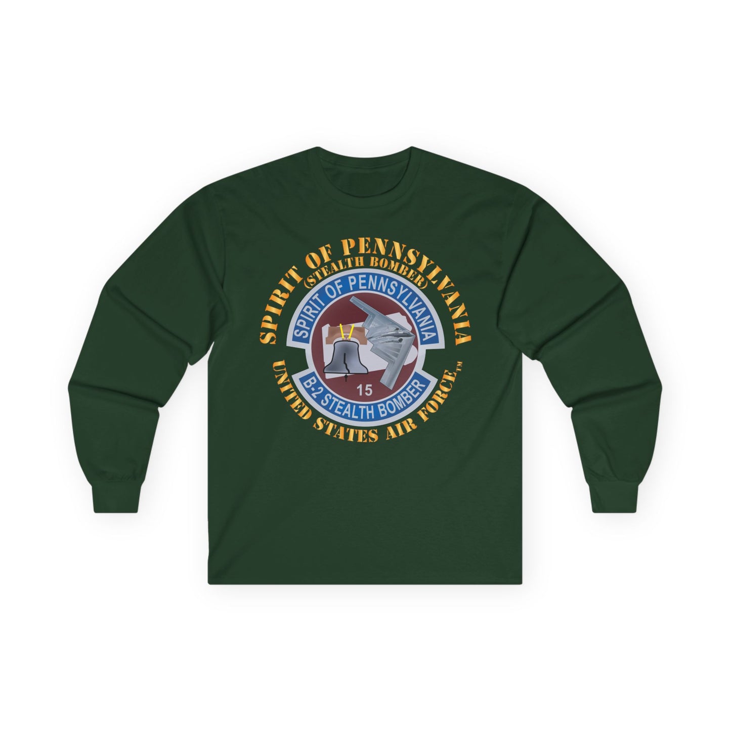 Unisex Ultra Cotton Long Sleeve Tee - USAF - B2 - Spirit of Pennsylvania Stealth Bomber X 300