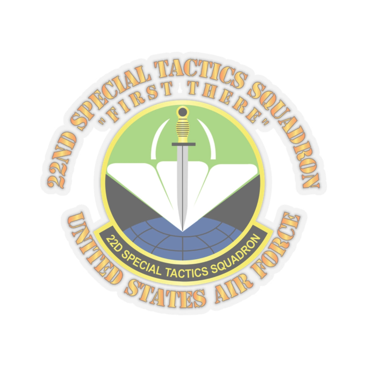 Kiss-Cut Stickers - USAF - 22nd Special Tactics Squadron - First There X 300