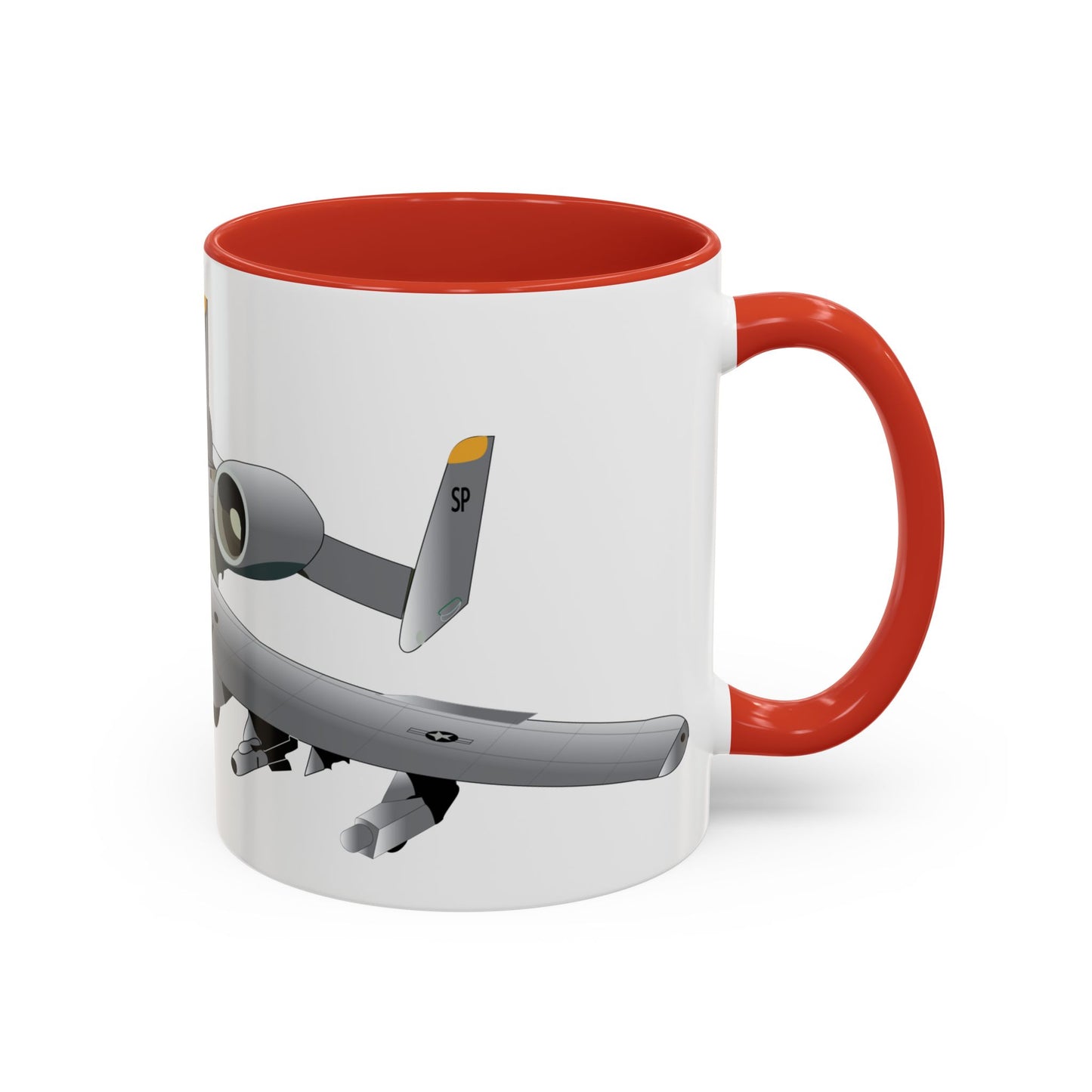 Accent Coffee Mug (11oz & 15oz) - Aircraft - A10 - Front - Top - Oblique X 300