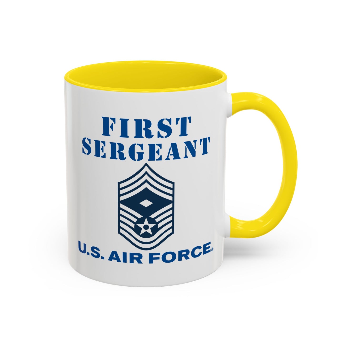 Accent Coffee Mug (11oz & 15oz) - USAF - First Sergeant (E9b) - 2020 - US Air Force w Text X 300