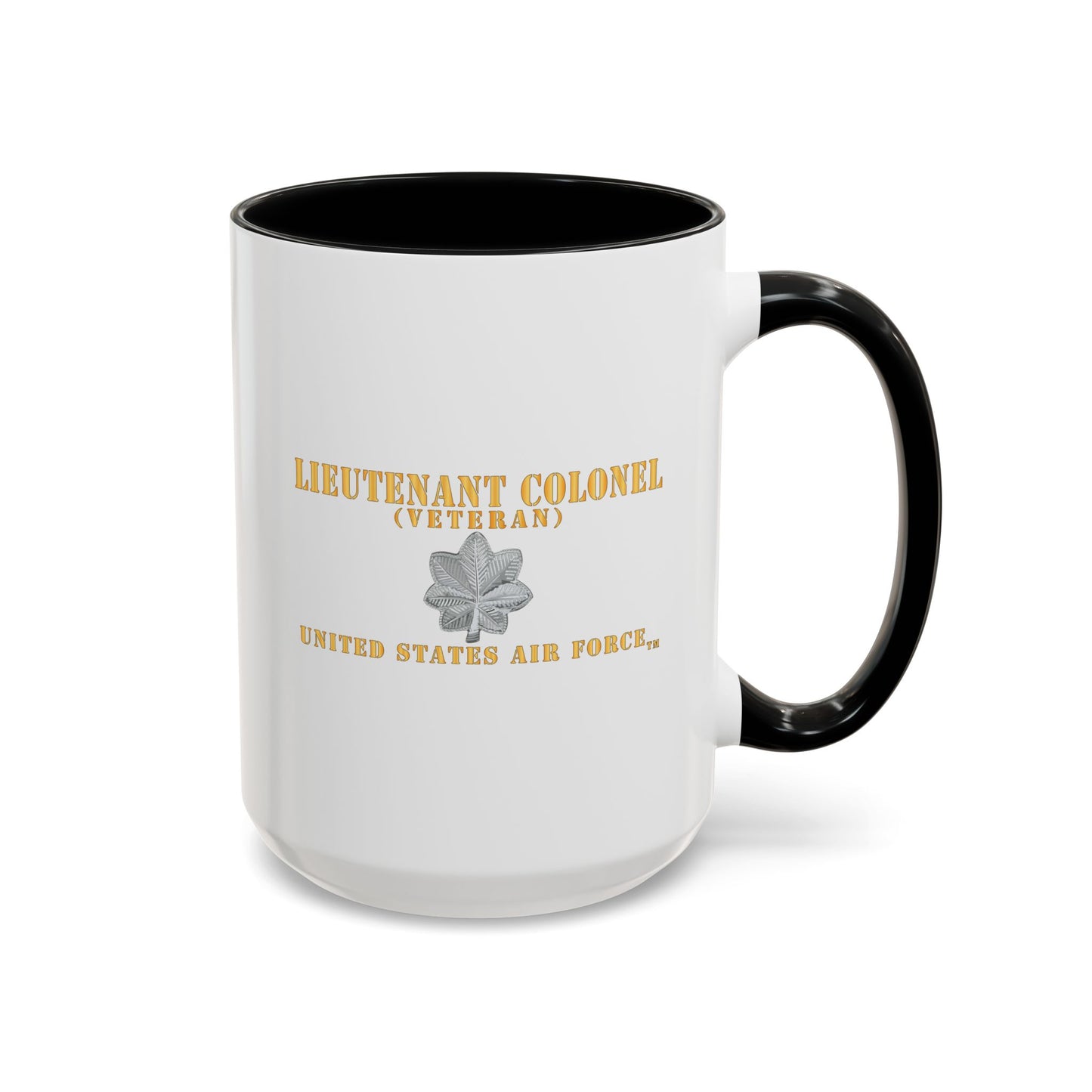 Accent Coffee Mug (11oz & 15oz) - USAF - Lieutenant Colonel - LTC - Veteran - Flat - TM X 300