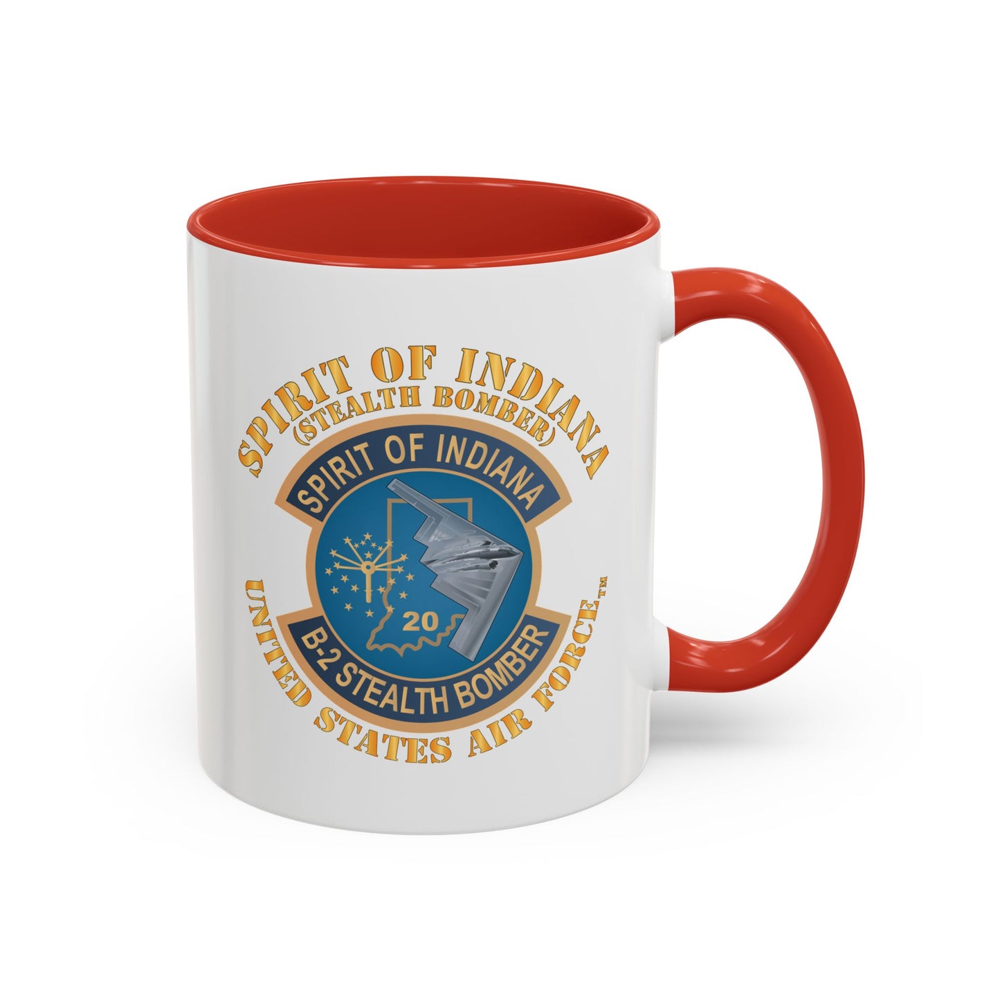 Accent Coffee Mug (11oz & 15oz) - USAF - B2 - Spirit of Indiana - Stealth Bomber X 300