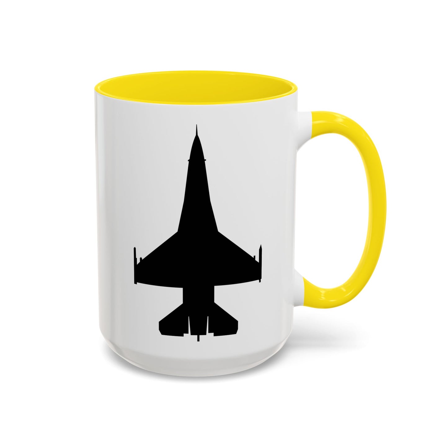 Accent Coffee Mug (11oz & 15oz) - Aircraft - F-16 -Top - Black wo Txt X 300