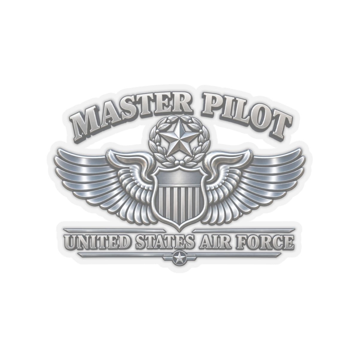 Kiss-Cut Stickers - USAF - Master Pilot Badge - United States Air Force - 3D - Enhanced
