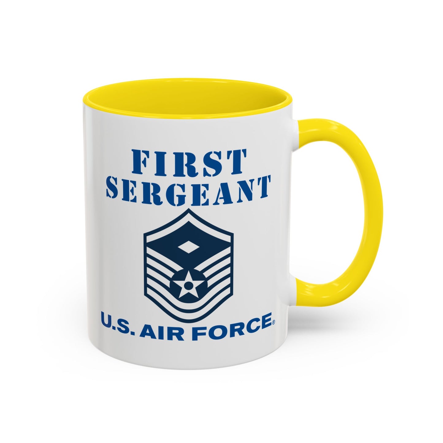 Accent Coffee Mug (11oz & 15oz) - USAF - First Sergeant (E7b) - 2020 - US Air Force w Text X 300