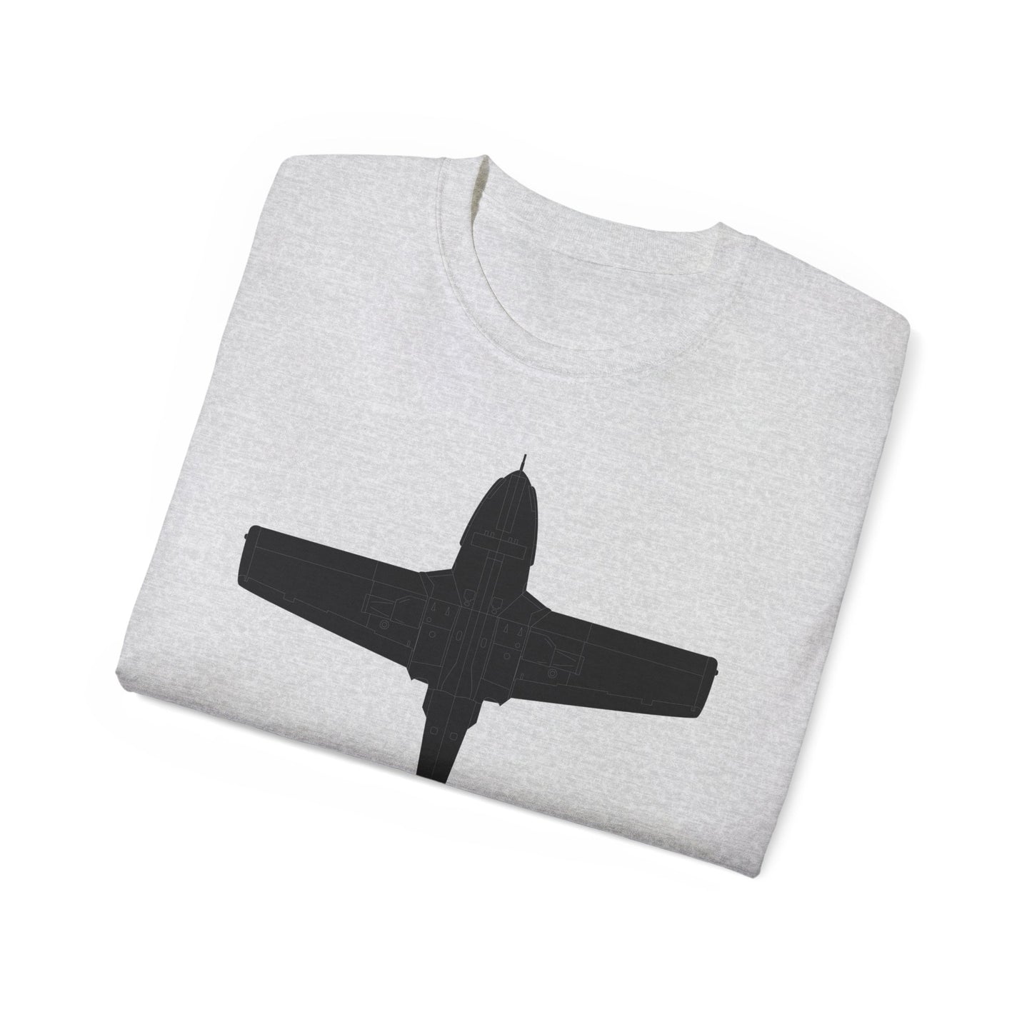 Unisex Ultra Cotton Tee - Aircraft - T-37-Trainer - Bottom - Black - Metal X 300
