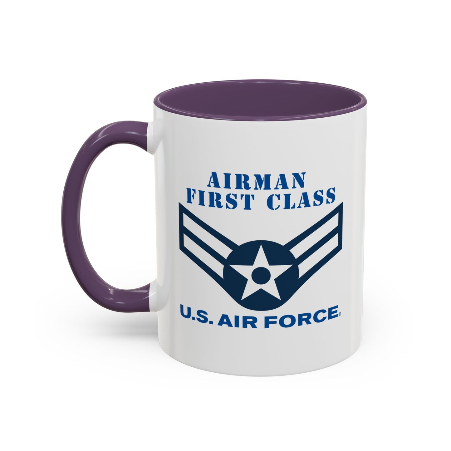 Accent Coffee Mug (11oz & 15oz) - USAF - Airman - First Class (E3) - 2020 - US Air Force w Text X 300