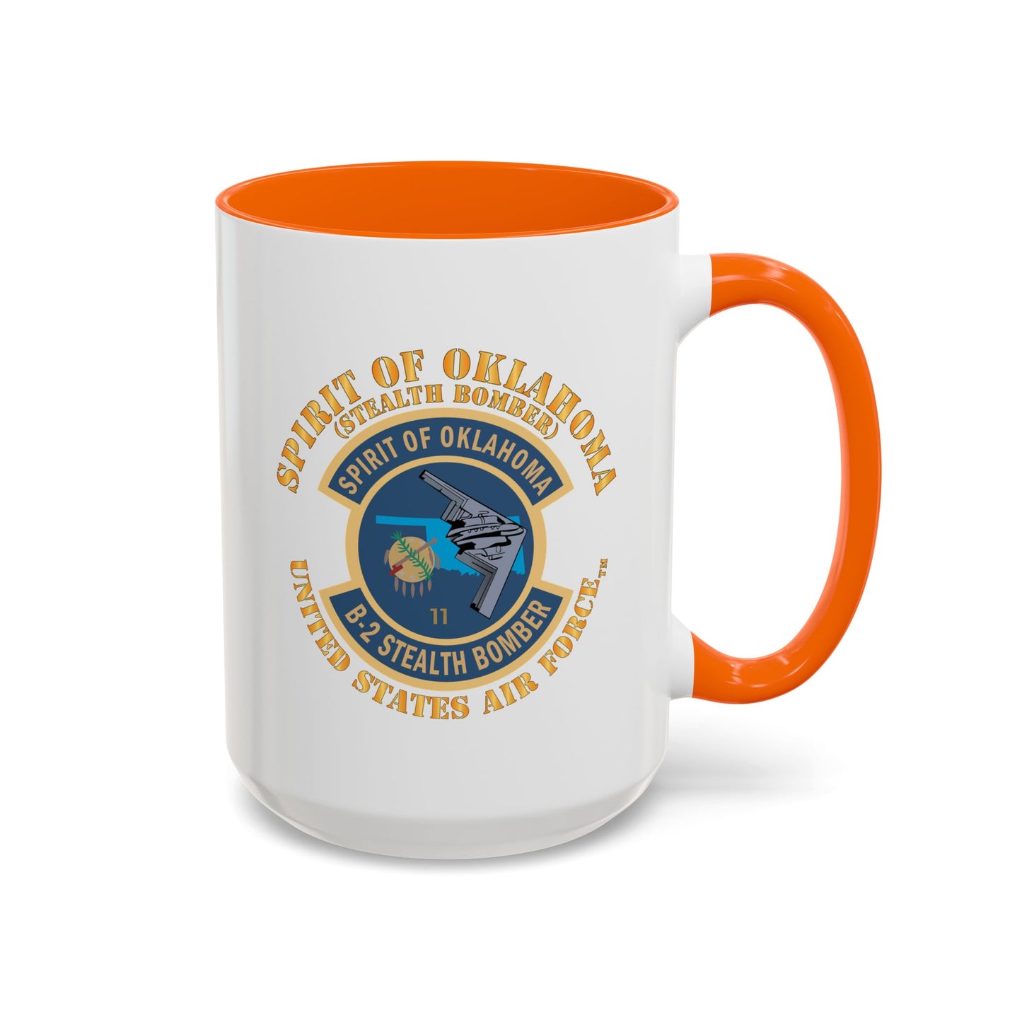 Accent Coffee Mug (11oz & 15oz) - USAF - B2 - Spirit of Oklahoma - Stealth Bomber X 300