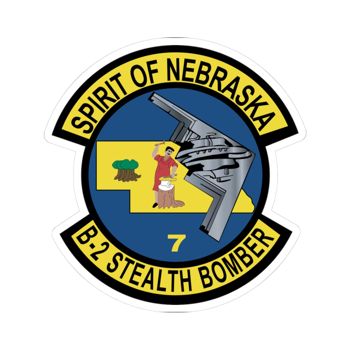 Kiss-Cut Stickers - USAF - B2 - Spirit of Nebraska - Stealth Bomber wo txt X 300