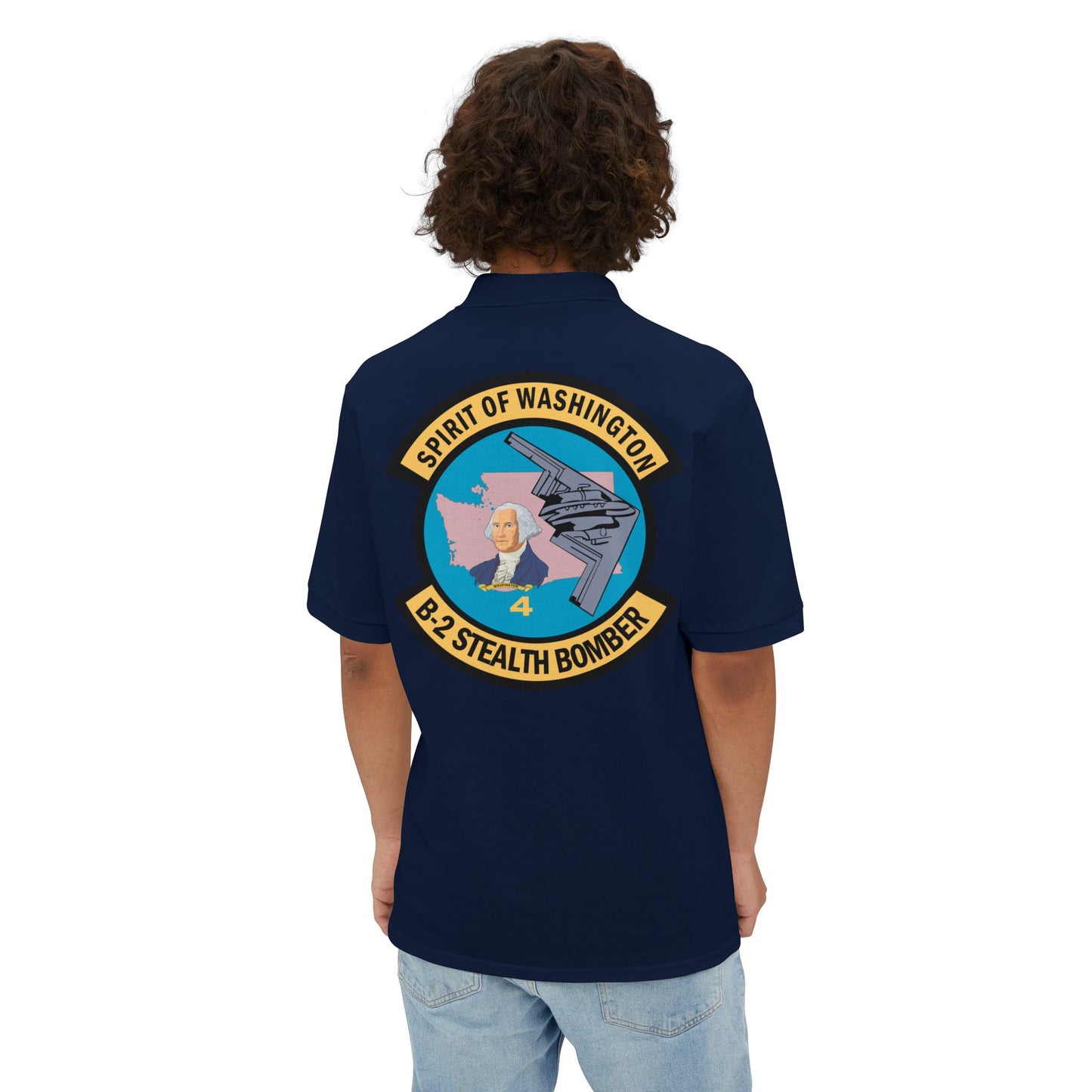 Men's Piqué Polo - USAF - B2 - Spirit of Washington - Stealth Bomber wo txt X 300