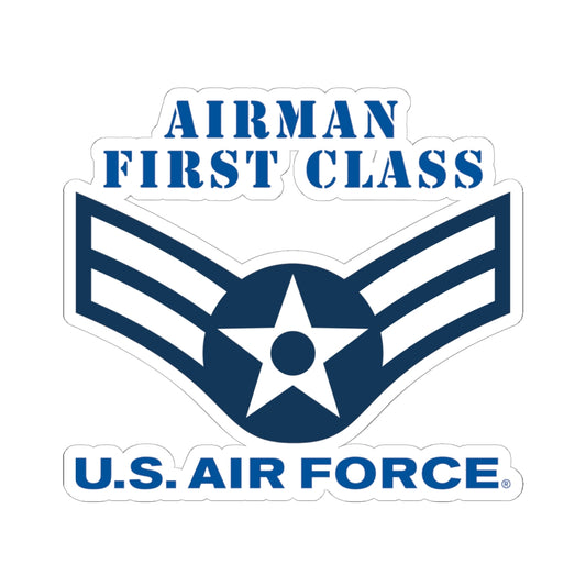 Kiss-Cut Stickers - USAF - Airman - First Class (E3) - 2020 - US Air Force w Text X 300
