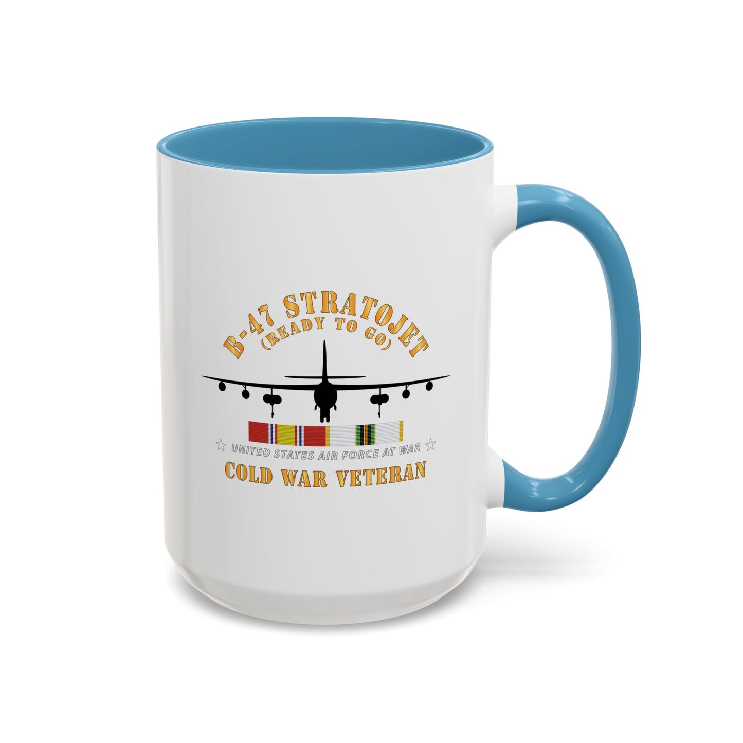 Accent Coffee Mug (11oz & 15oz) - USAF - B-47 Stratojet - Ready to Go - Silhouette - Cold War Veteran X 300