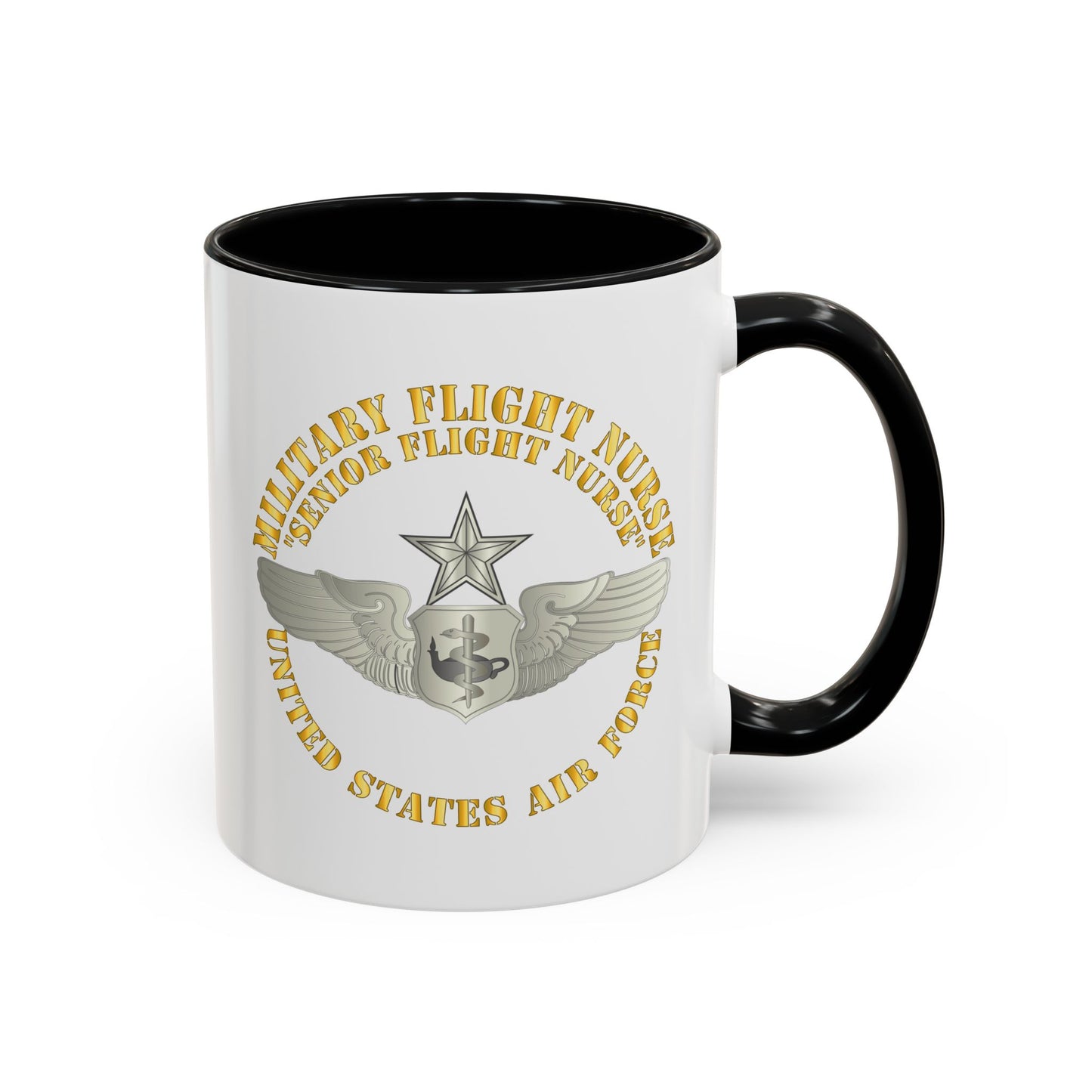 Accent Coffee Mug (11oz & 15oz) - USAF - Military Flight Nurse - Flight Nurse - Senior