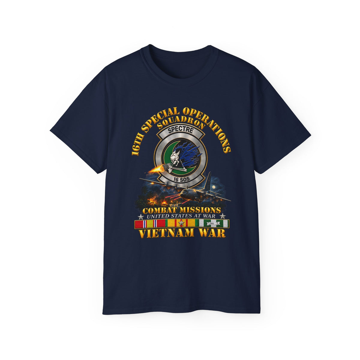 Unisex Ultra Cotton Tee - SOF - 16th SOS - Combat Missions w VN SVC - 3D - Enhanced