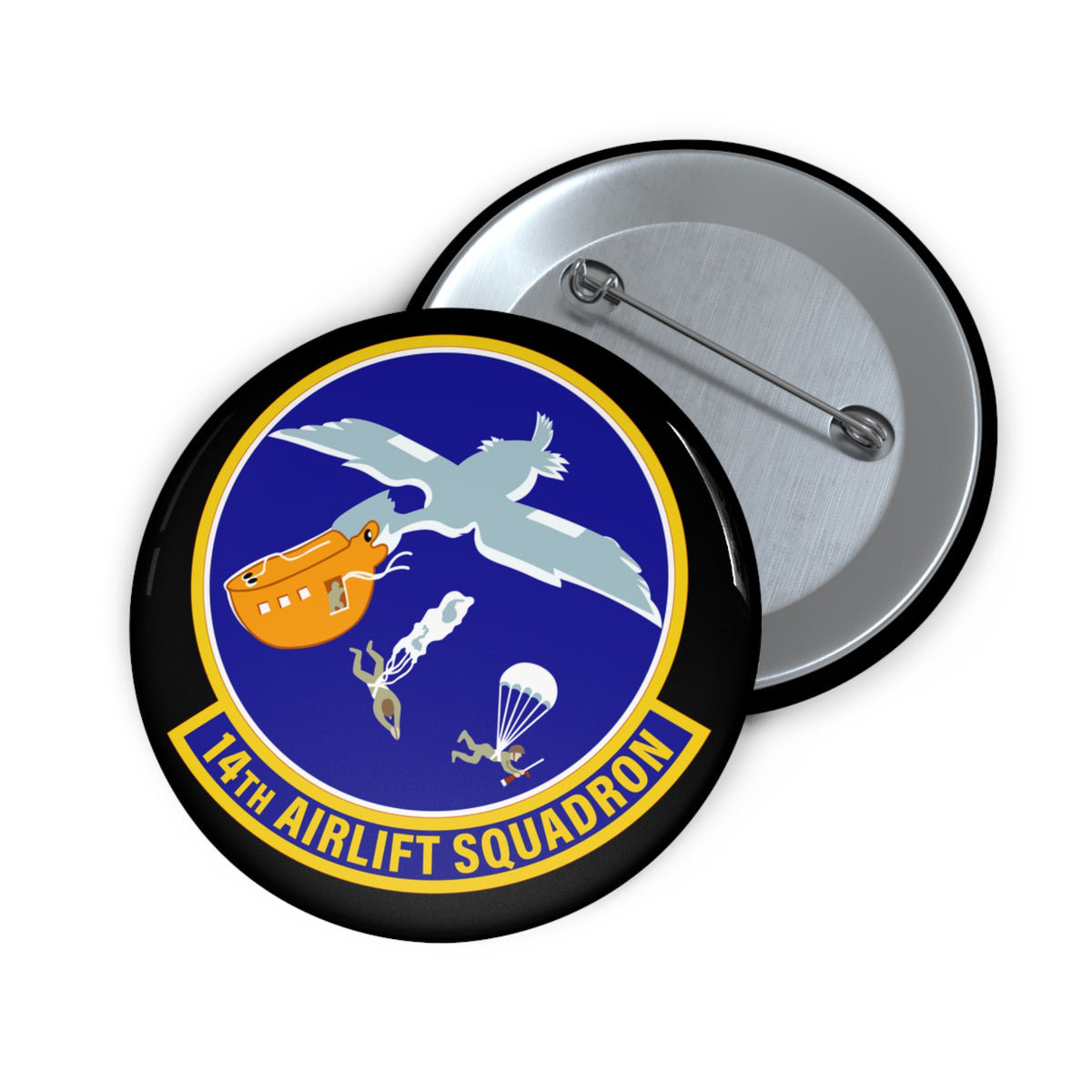 Custom Pin Button - USAF - 14th Airlift Squadron wo txt