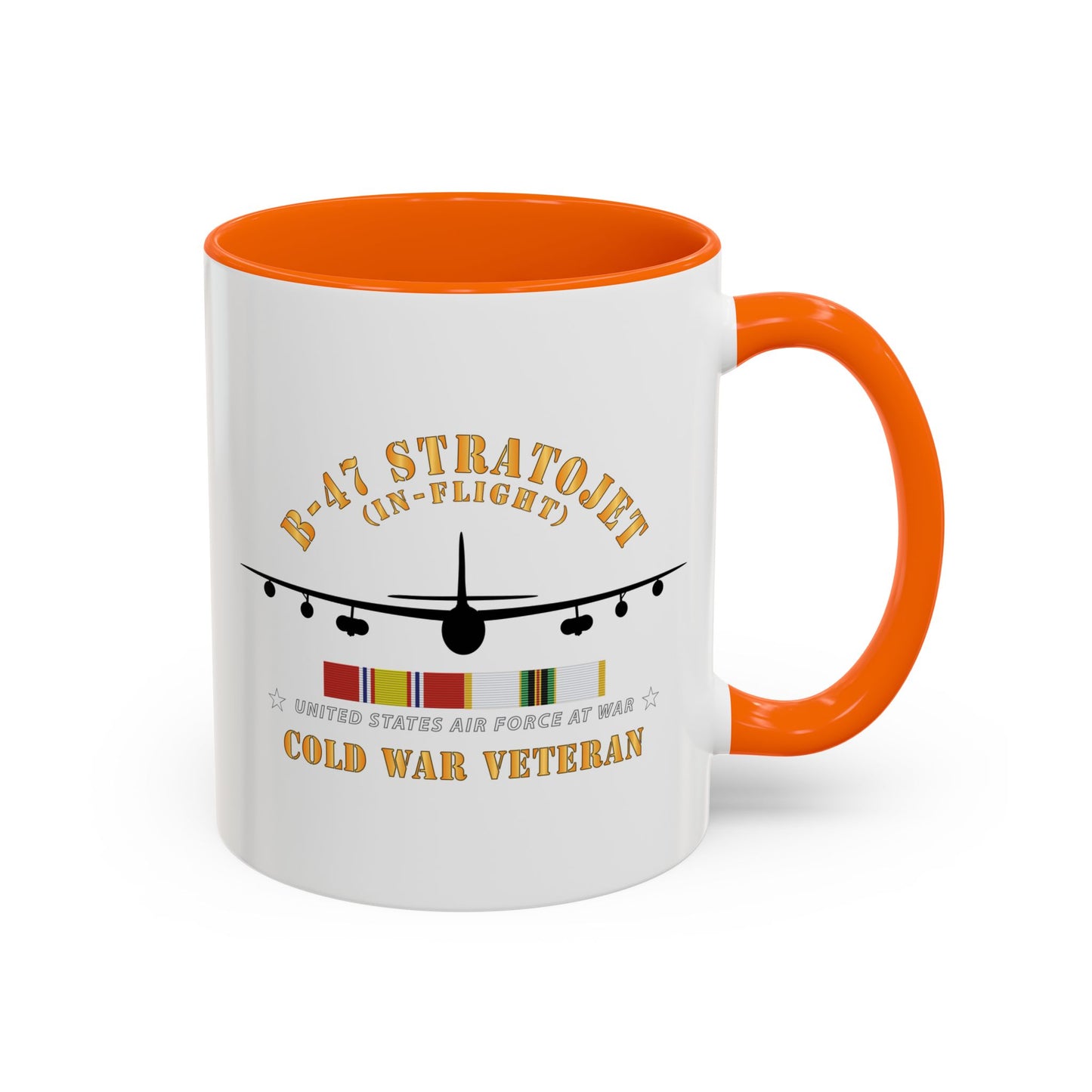 Accent Coffee Mug (11oz & 15oz) - USAF - B-47 Stratojet - In Flt - Silhouette - Cold War Veteran X 300