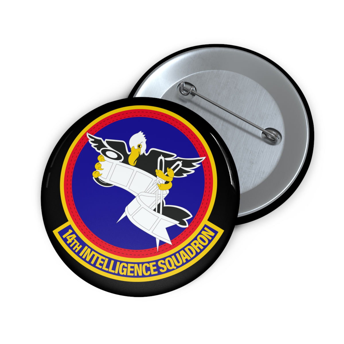 Custom Pin Button - USAF - 14th Intelligence Squadron wo txt
