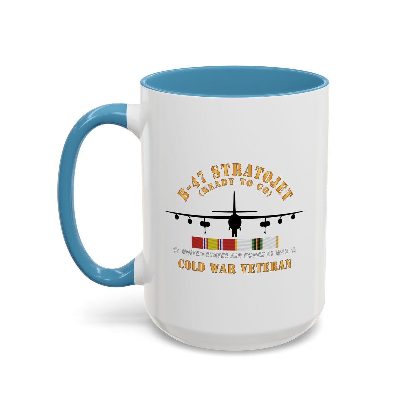 Accent Coffee Mug (11oz & 15oz) - USAF - B-47 Stratojet - Ready to Go - Silhouette - Cold War Veteran X 300