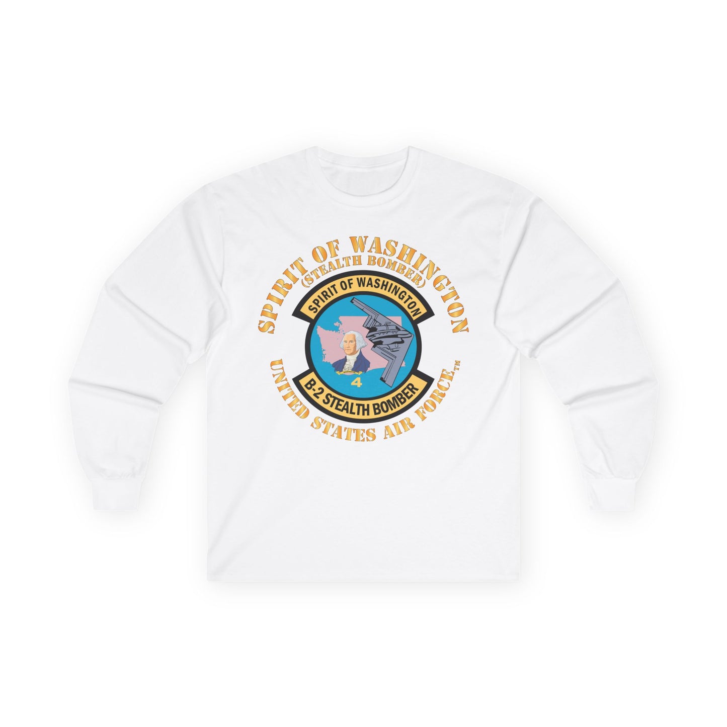 Unisex Ultra Cotton Long Sleeve Tee - USAF - B2 - Spirit of Washington - Stealth Bomber X 300