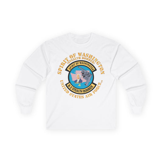 Unisex Ultra Cotton Long Sleeve Tee - USAF - B2 - Spirit of Washington - Stealth Bomber X 300