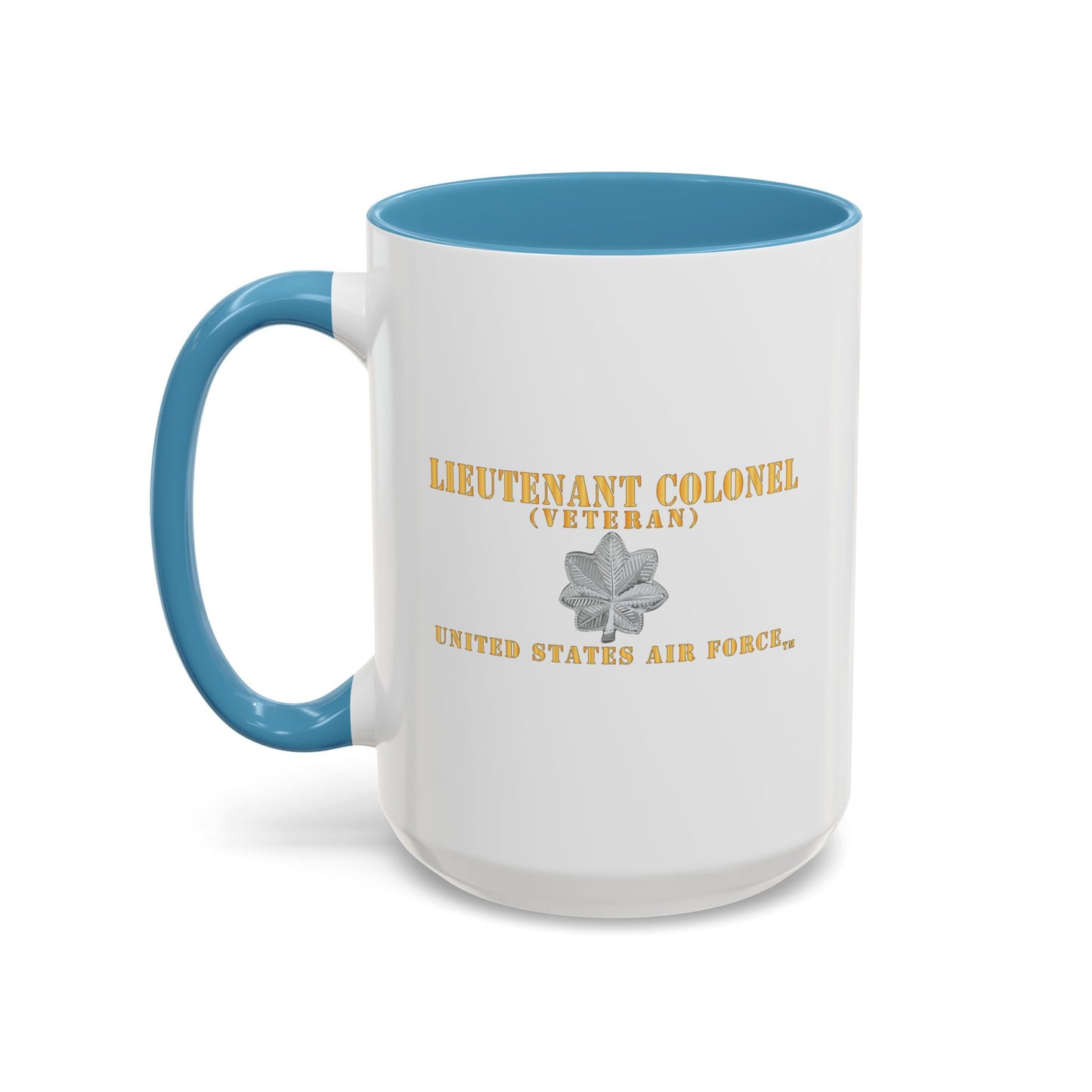 Accent Coffee Mug (11oz & 15oz) - USAF - Lieutenant Colonel - LTC - Veteran - Flat - TM X 300