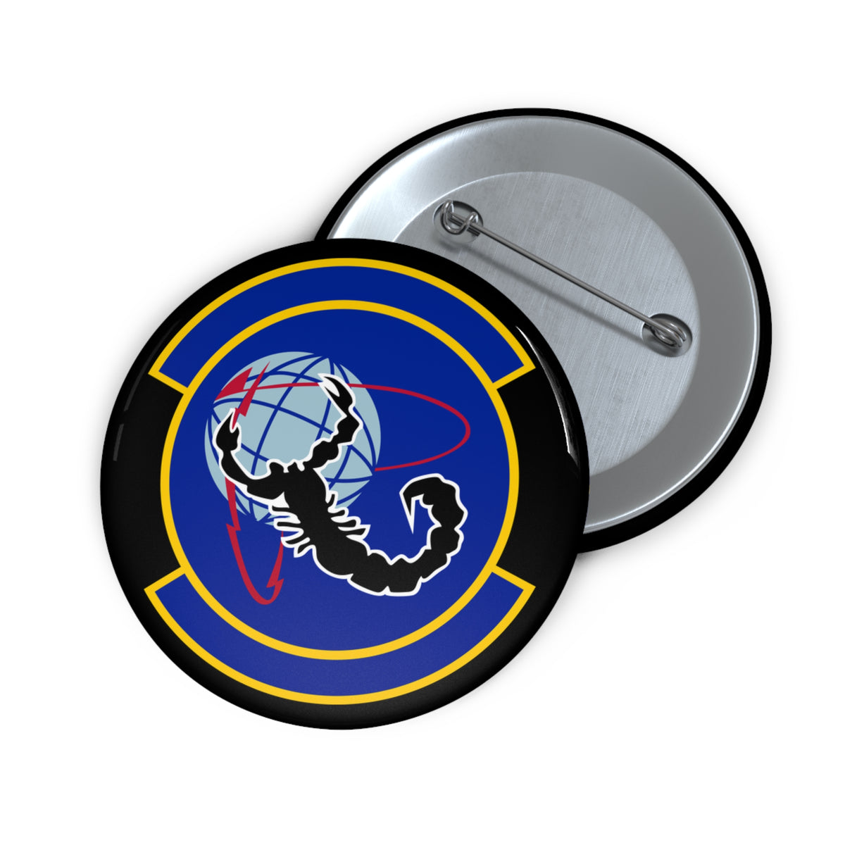 Custom Pin Button - USAF - 4th Space Warning Sq wo txt X 300