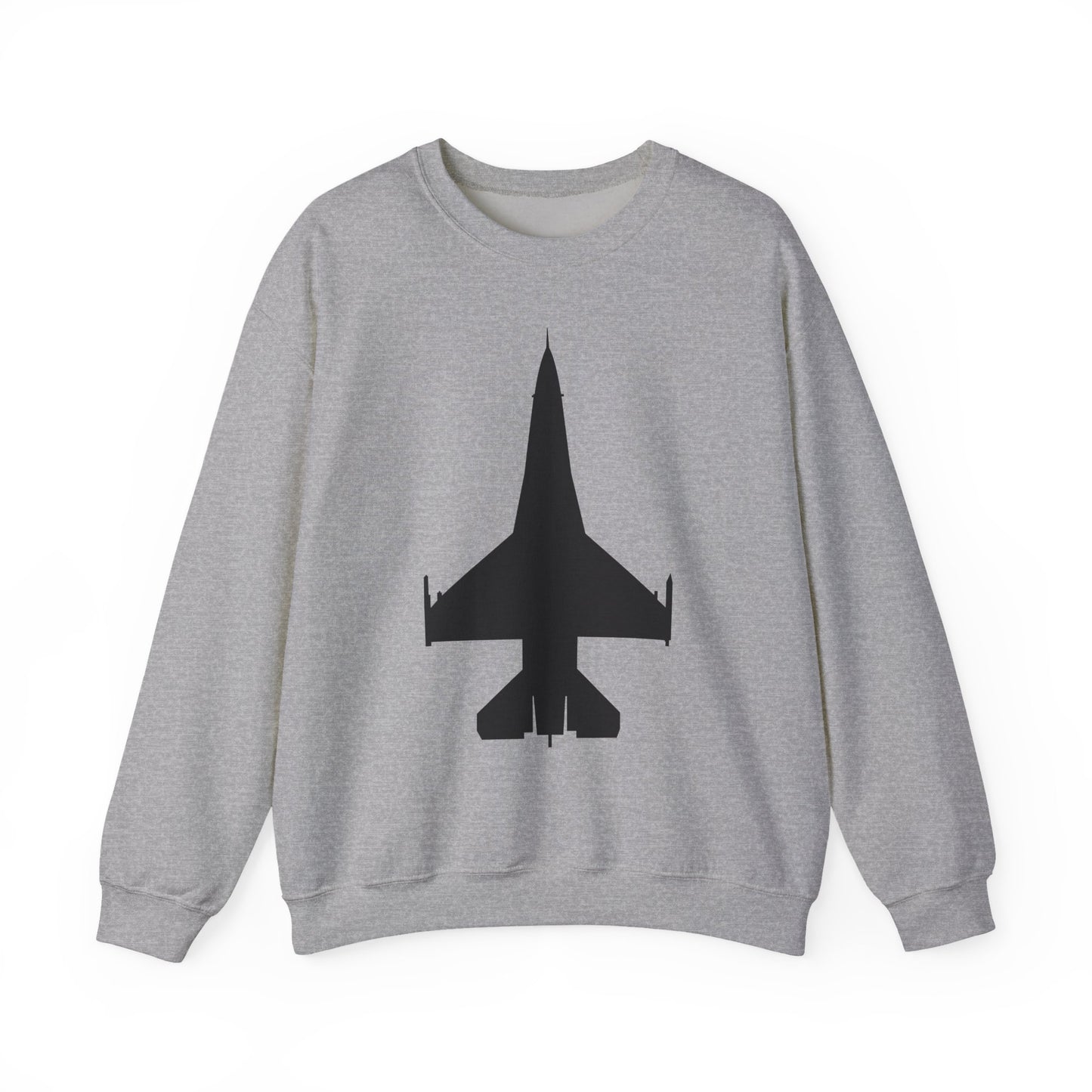 Crewneck Sweatshirt - Aircraft - F-16 -Top - Black wo Txt X 300