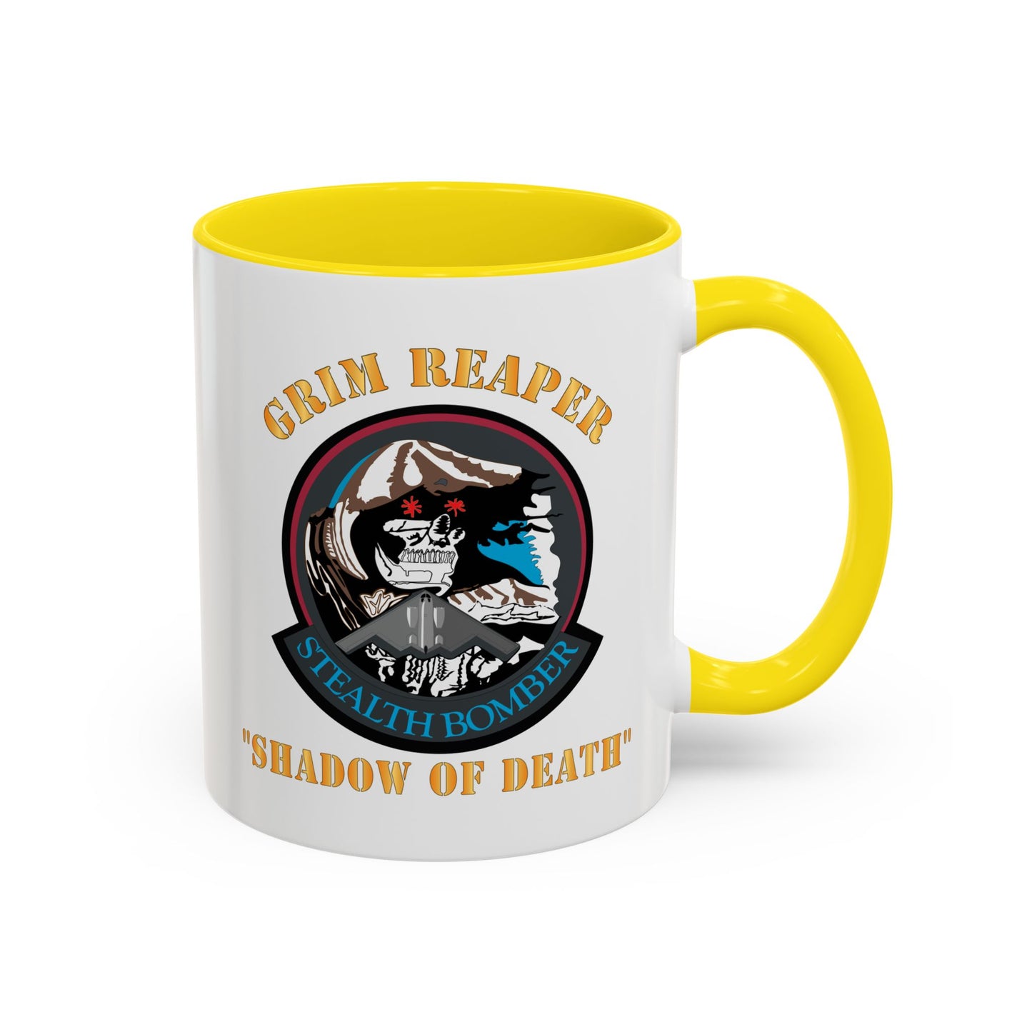 Accent Coffee Mug (11oz & 15oz) - USAF - B2 - Grim Reaper - Stealth Bomber X 300