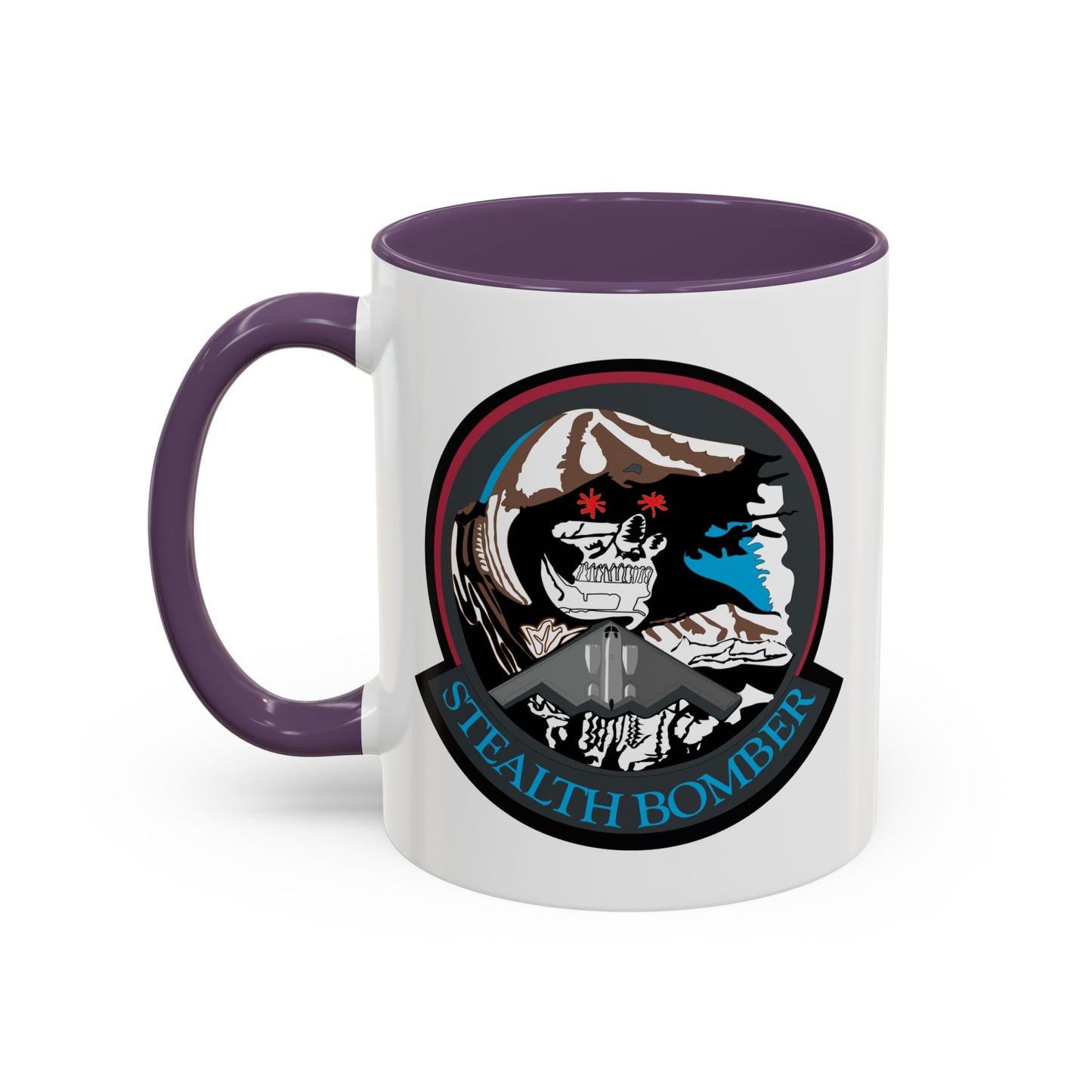 Accent Coffee Mug (11oz & 15oz) - USAF - B2 - Grim Reaper - Stealth Bomber wo txt X 300