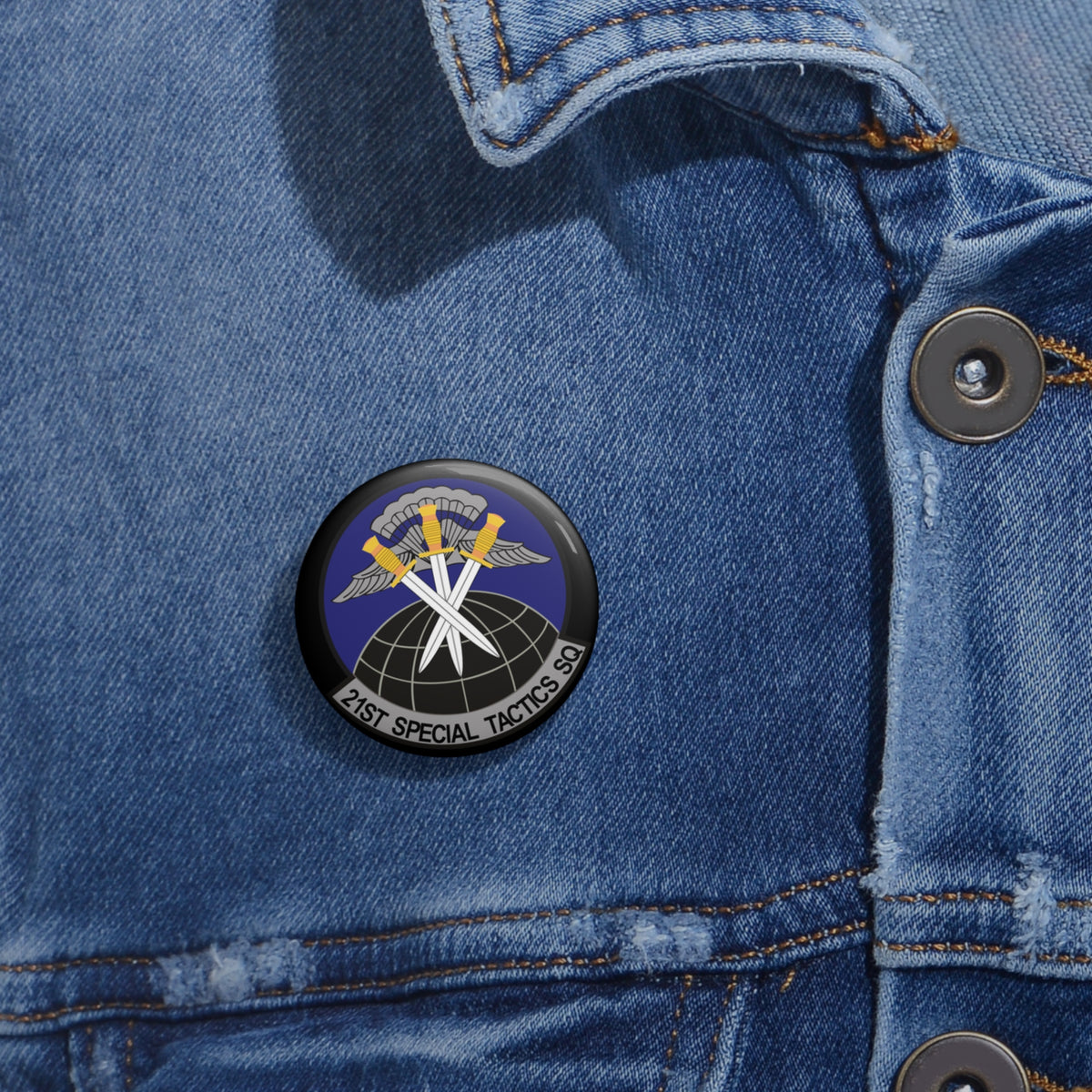 Custom Pin Button - USAF - 21st Special Tactics Squadron wo Txt