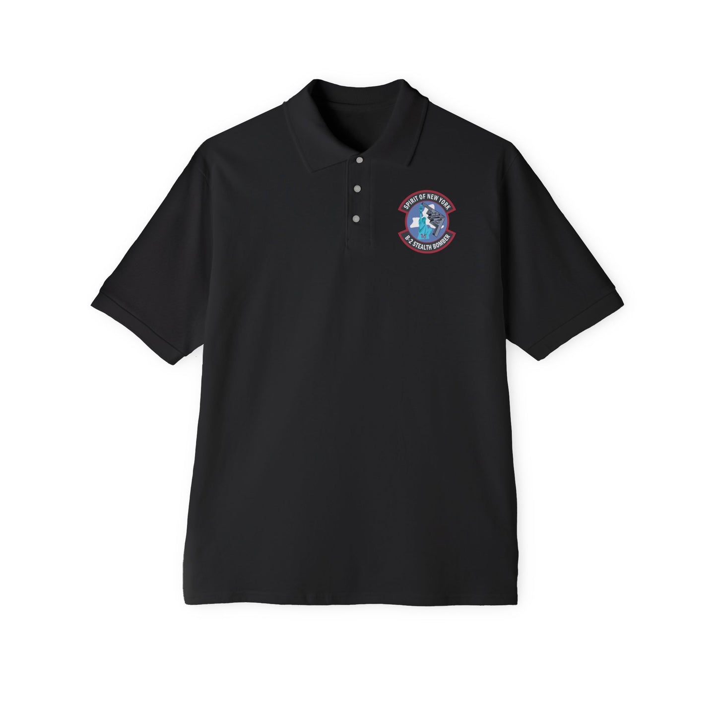 Men's Piqué Polo - USAF - B2 - Spirit of New York - Stealth Bomber wo txt X 300