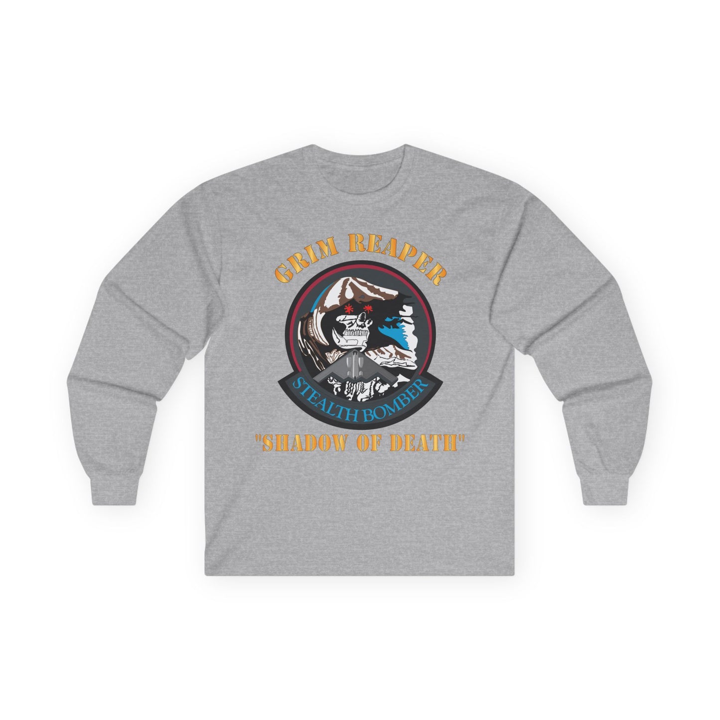 Unisex Ultra Cotton Long Sleeve Tee - USAF - B2 - Grim Reaper - Stealth Bomber X 300