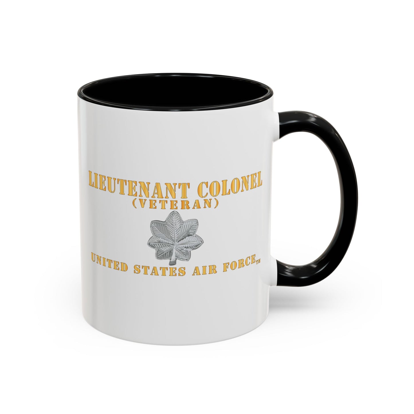 Accent Coffee Mug (11oz & 15oz) - USAF - Lieutenant Colonel - LTC - Veteran - Flat - TM X 300