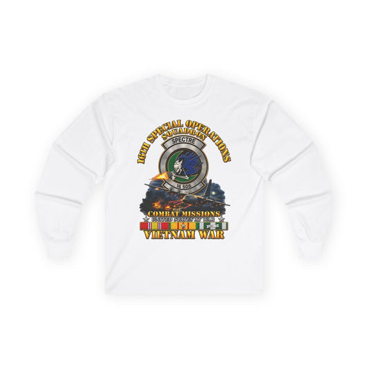 Unisex Ultra Cotton Long Sleeve Tee - SOF - 16th SOS - Combat Missions w VN SVC - 3D - Enhanced