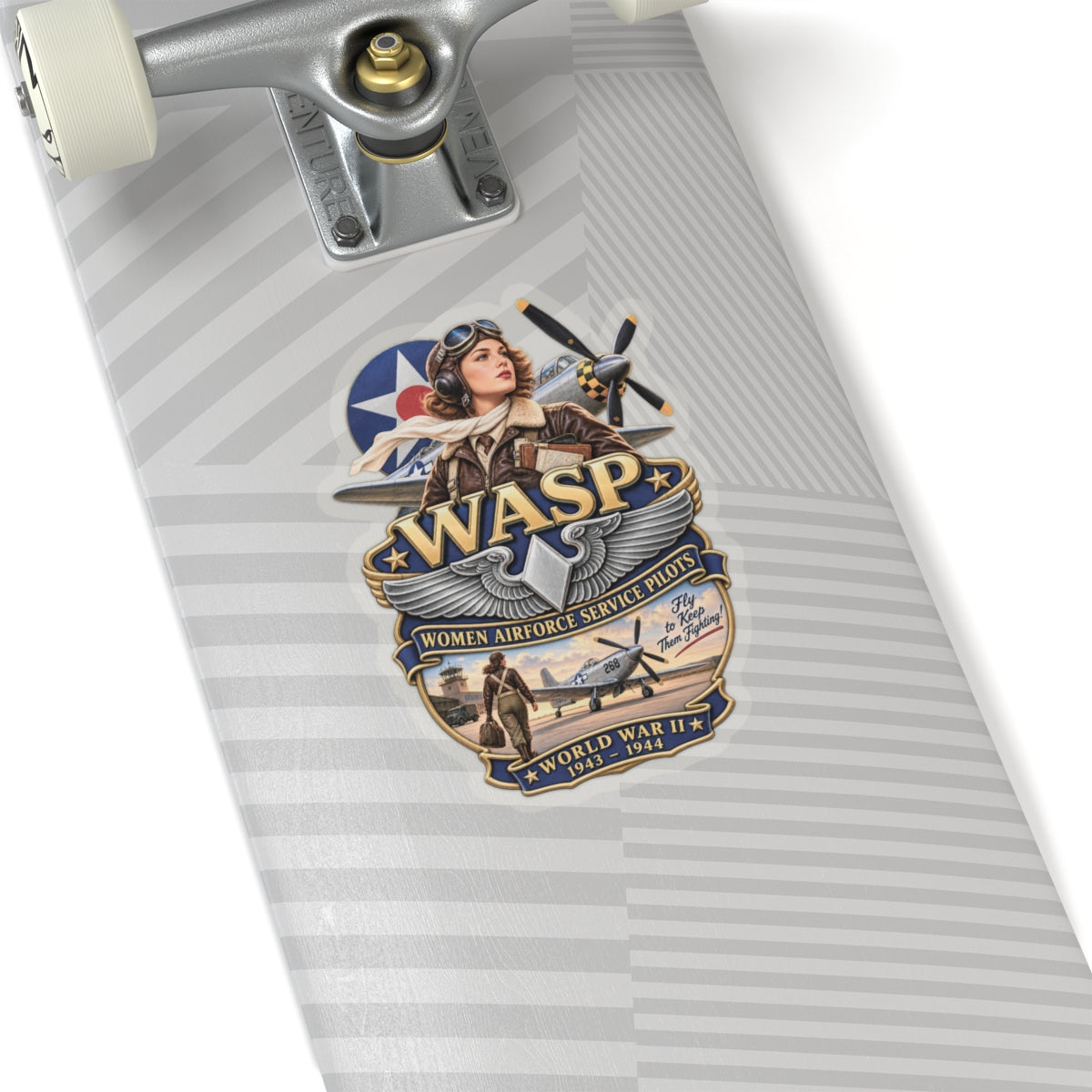 Kiss-Cut Stickers - WASP - Women Airforce Service Pilot - WWII - 3D - Enhanced
