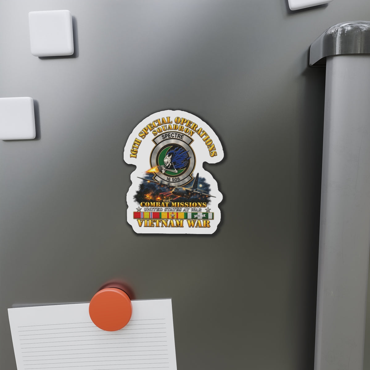 Die-Cut Magnet - SOF - 16th SOS - Combat Missions w VN SVC - 3D - Enhanced