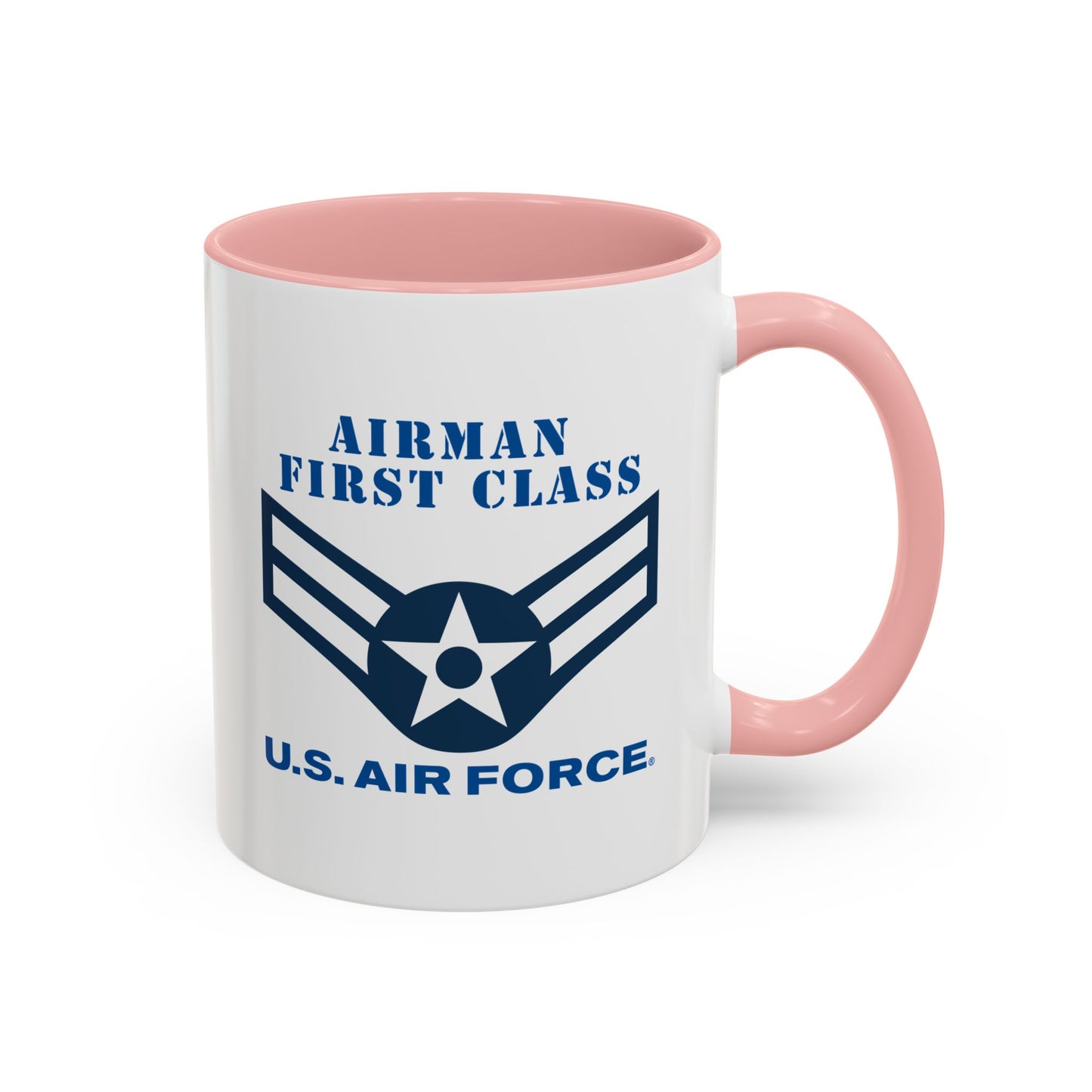 Accent Coffee Mug (11oz & 15oz) - USAF - Airman - First Class (E3) - 2020 - US Air Force w Text X 300