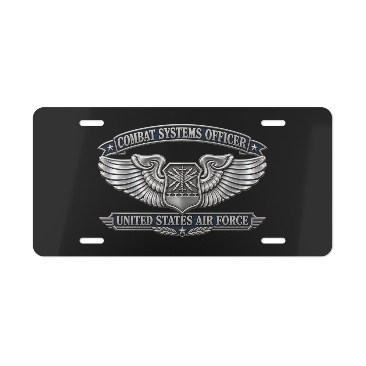 License Plate - USAF - Combat Systems Officer Badge - United States Air Force - 3D - Enhanced