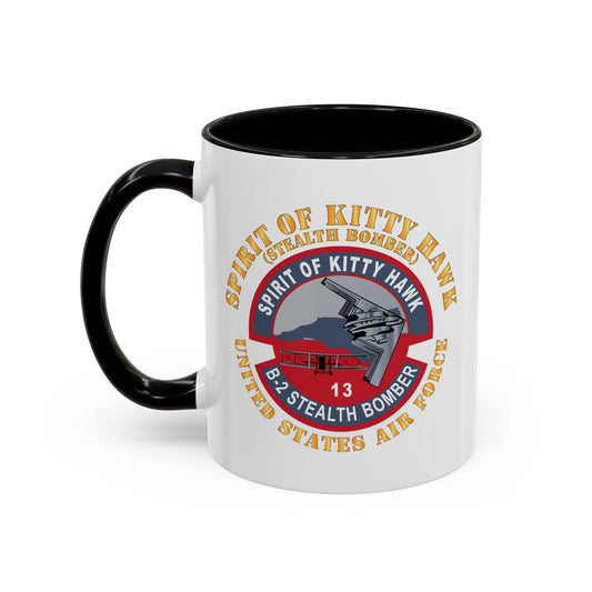 Accent Coffee Mug (11oz & 15oz) - USAF - B2 - Spirit of Kitty Hawk - Stealth Bomber X 300