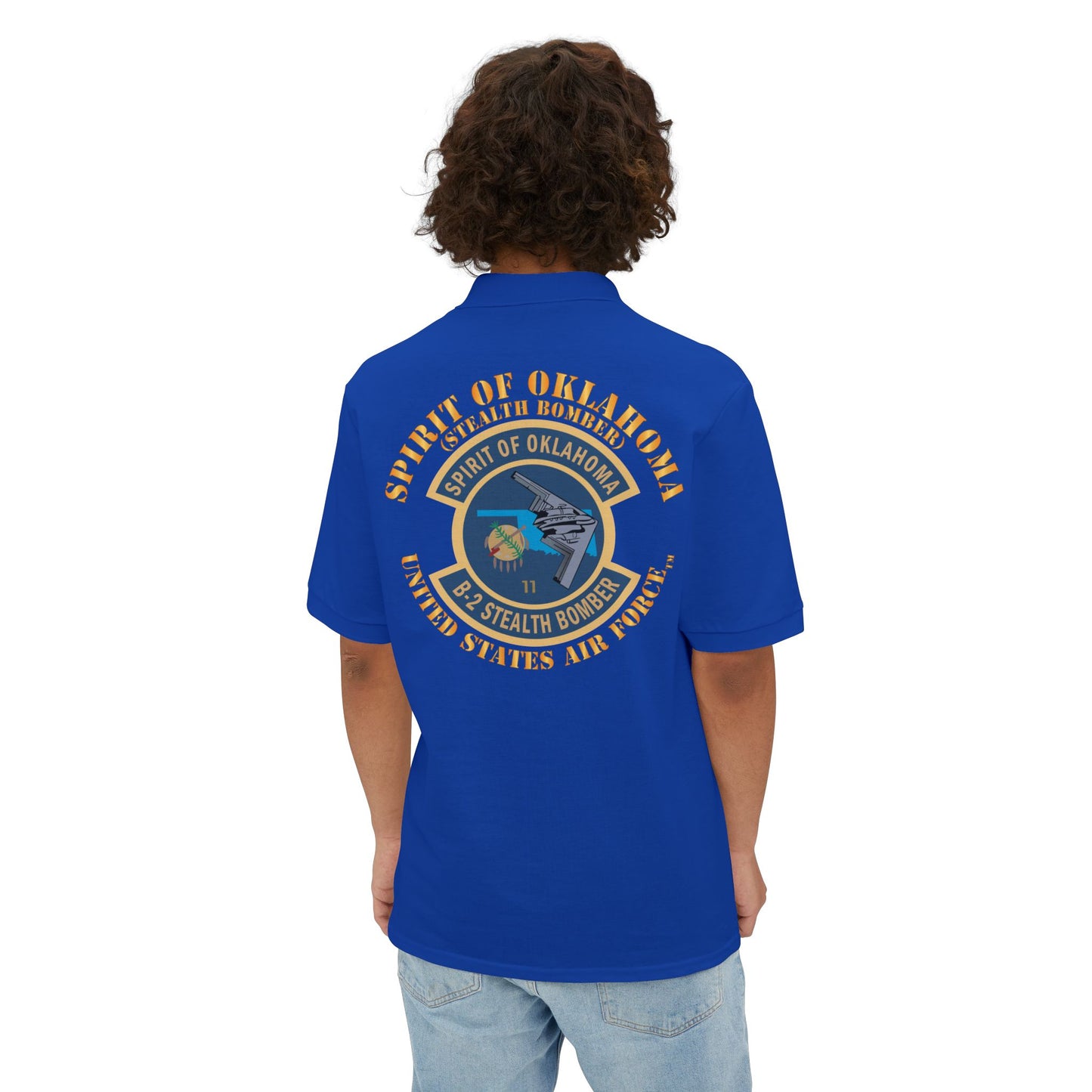 Men's Piqué Polo - USAF - B2 - Spirit of Oklahoma - Stealth Bomber X 300
