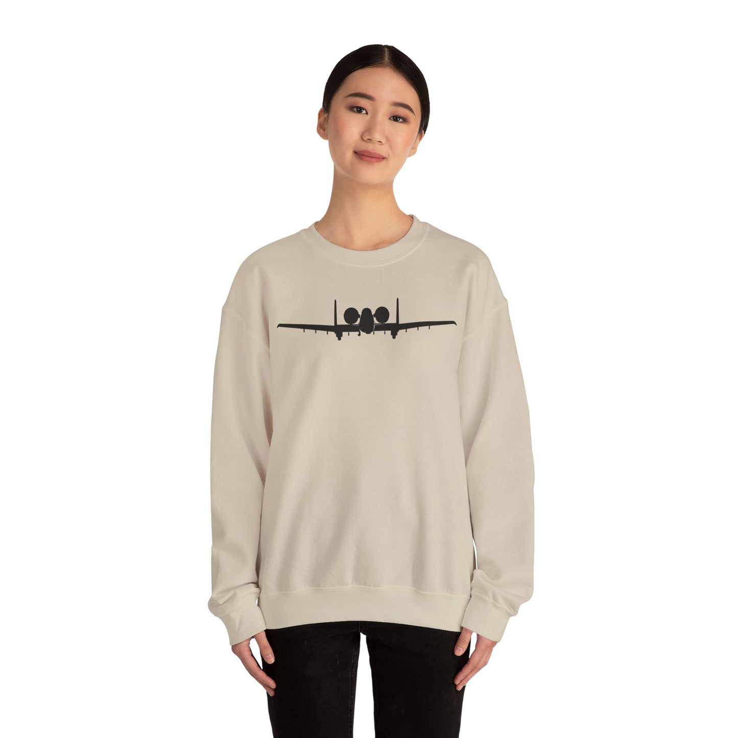 Crewneck Sweatshirt - Aircraft - USAF - A-10 Thunderbolt II - Front - Silhouette X 300