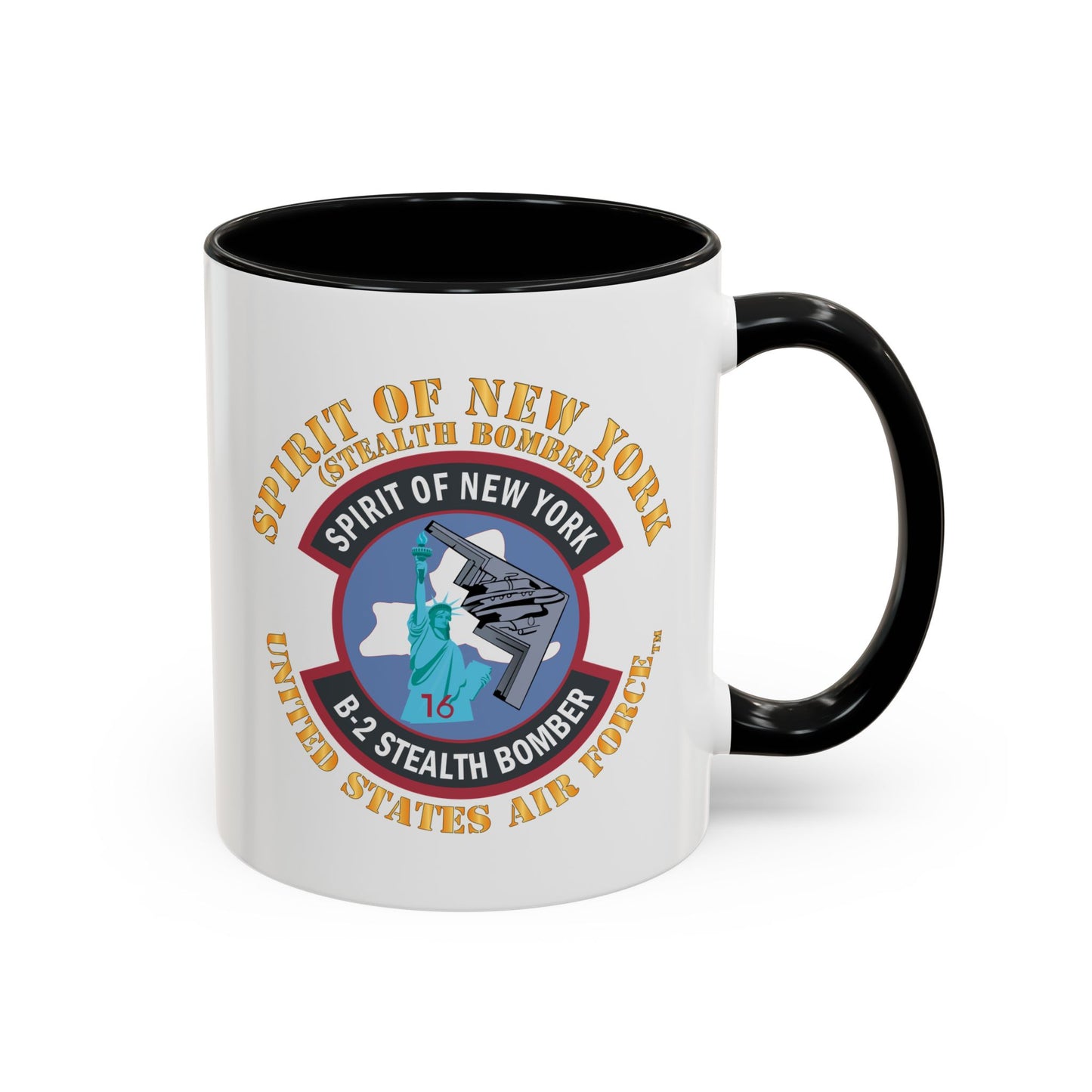 Accent Coffee Mug (11oz & 15oz) - USAF - B2 - Spirit of New York - Stealth Bomber X 300