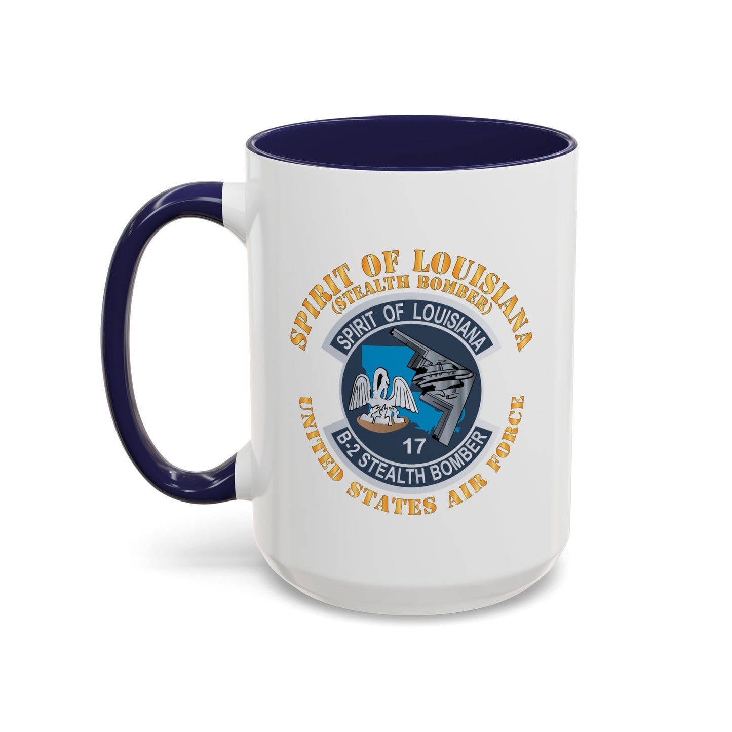 Accent Coffee Mug (11oz & 15oz) - USAF - B2 - Spirit of Louisiana - Stealth Bomber X 300