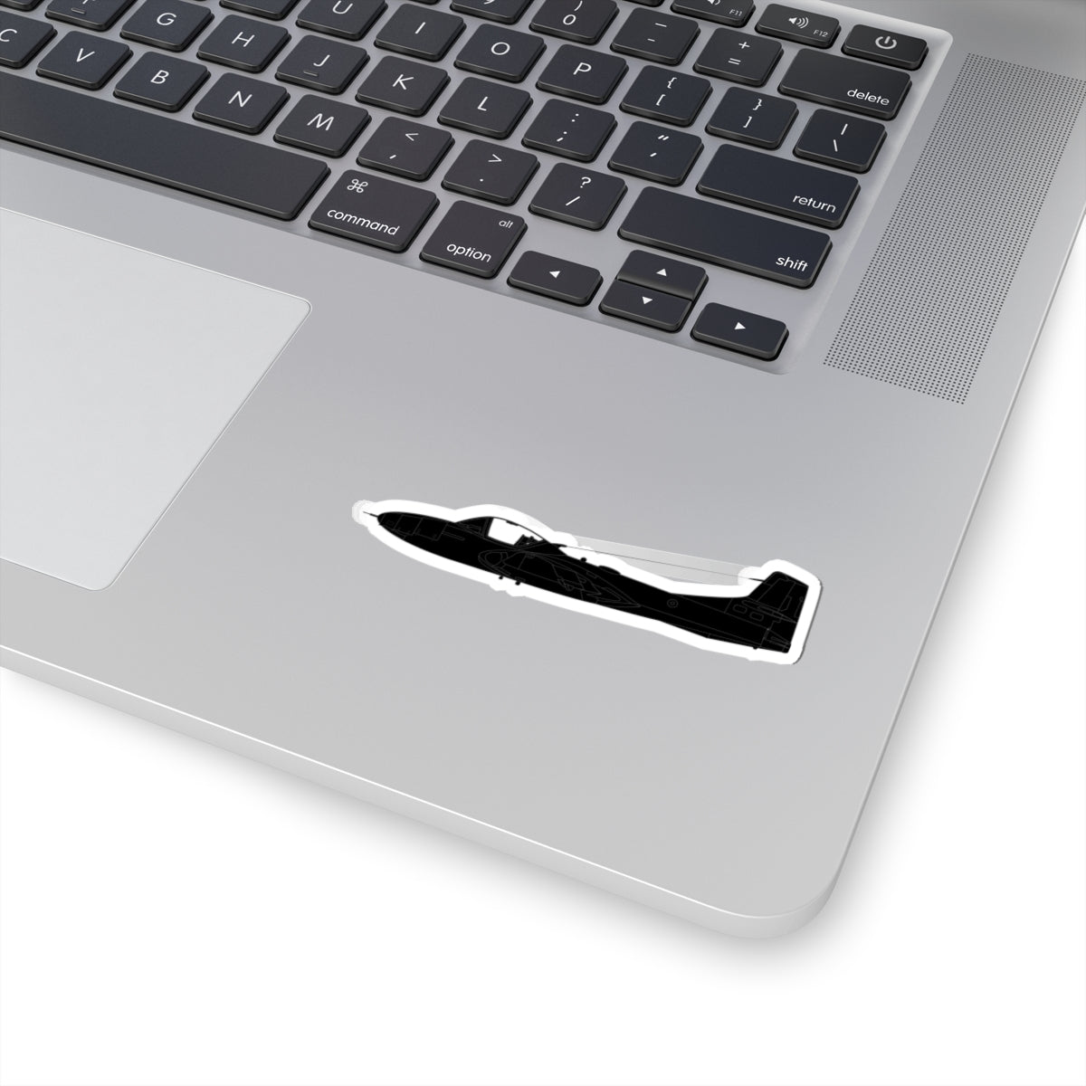 Kiss-Cut Stickers - Aircraft - T-37-Trainer - Side - Black - Metal X 300