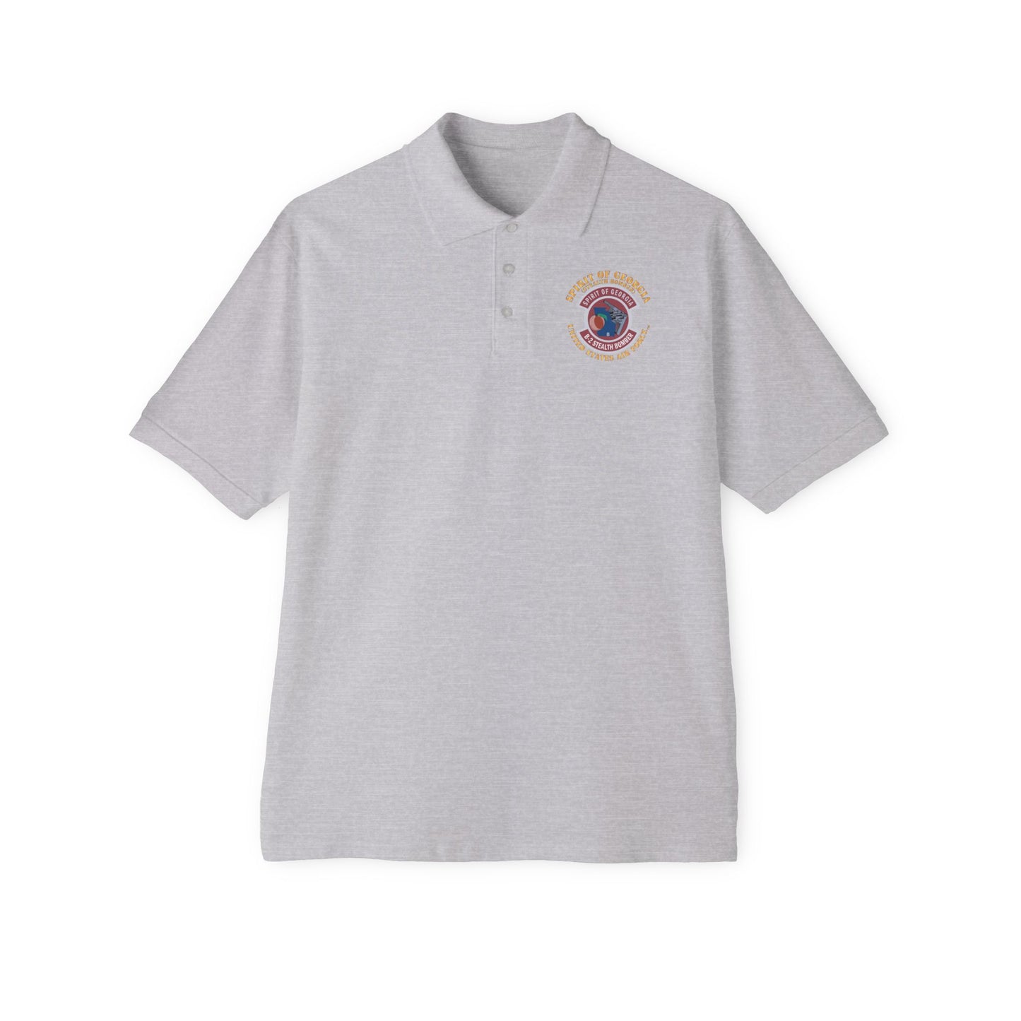 Men's Piqué Polo - USAF - B2 - Spirit of Georgia - Stealth Bomber X 300