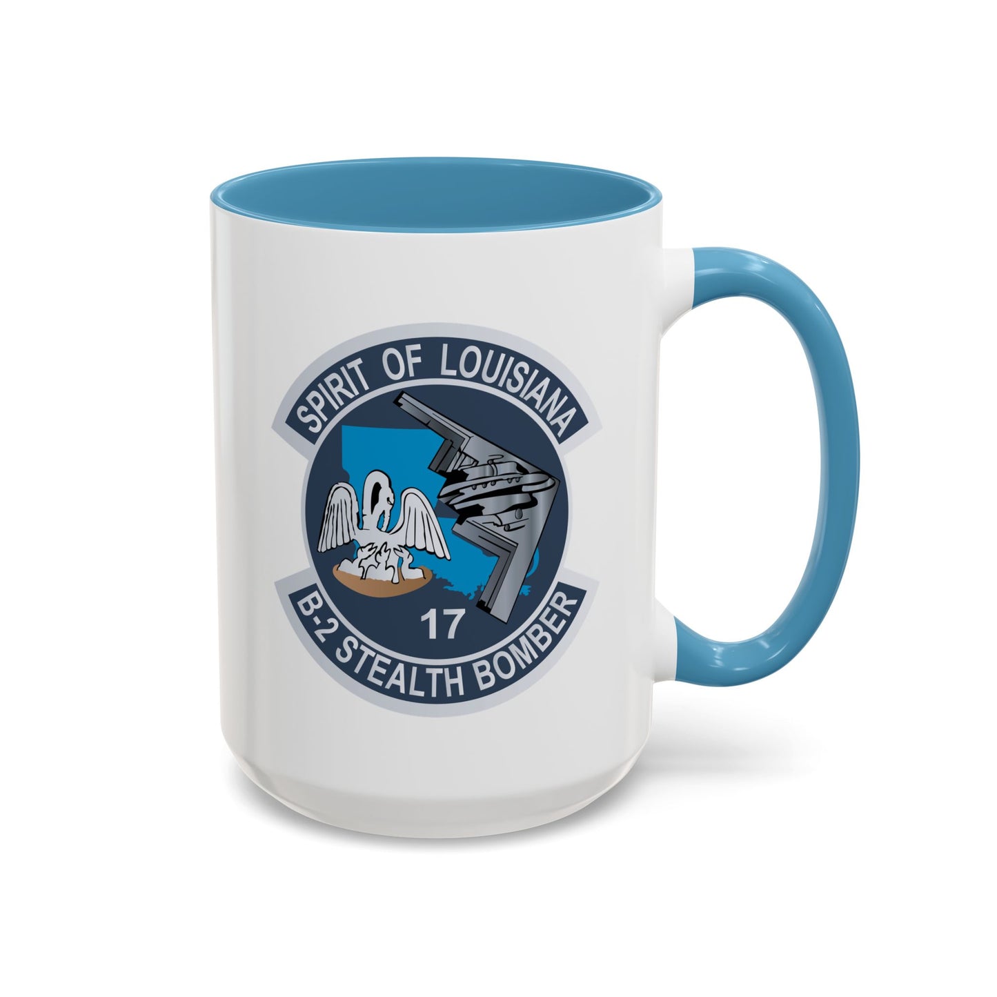 Accent Coffee Mug (11oz & 15oz) - USAF - B2 - Spirit of Louisiana - Stealth Bomber wo txt X 300