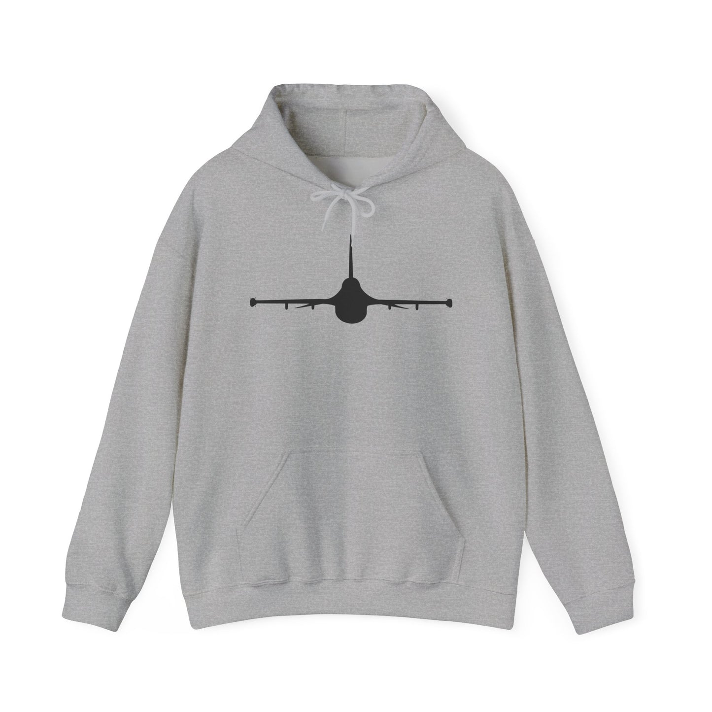 Unisex Heavy Blend Hooded Sweatshirt - Aircraft - F-16 - Front - Silhouette wo Txt X 300