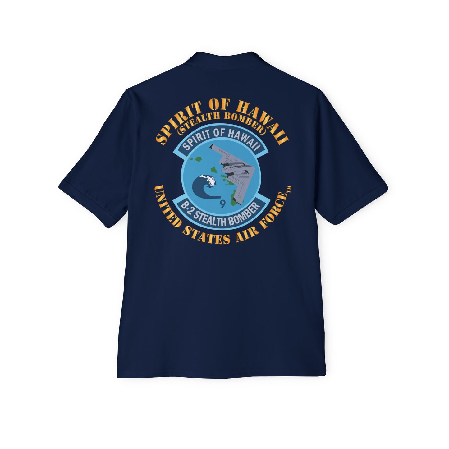 Men's Piqué Polo - USAF - B2 - Spirit of Hawaii - Stealth Bomber X 300