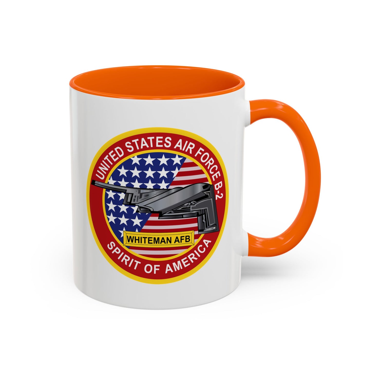 Accent Coffee Mug (11oz & 15oz) - USAF - B2 - Spirit - Stealth Bomber wo Txt